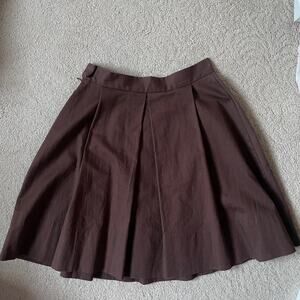 Jennifer Reale brown pleated knee-length skirt 0